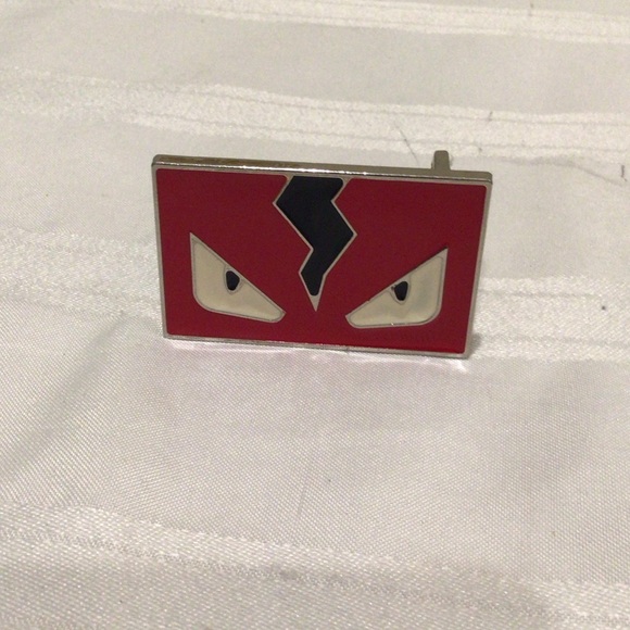 Red and black men belt buckle Fendi stamped on back made in Italy - Picture 5 of 5